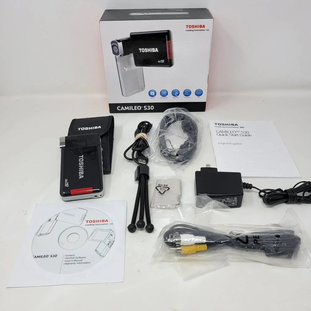 Toshiba Camileo S30 Full HD 1080p Digital Camcorder Black Pocket Video Camera